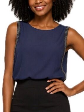 MLV Silk Beaded Blouse. Size M